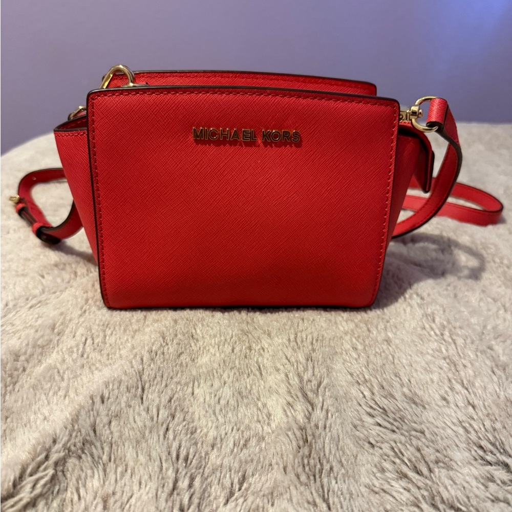 Michael Kors SELMA MINI Watermelon Saffiano Leather